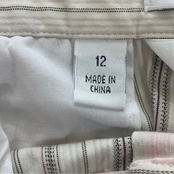 Liz Claiborne Audra Petite Belted Stripped Crop Pants 4P - Picture 11 of 13